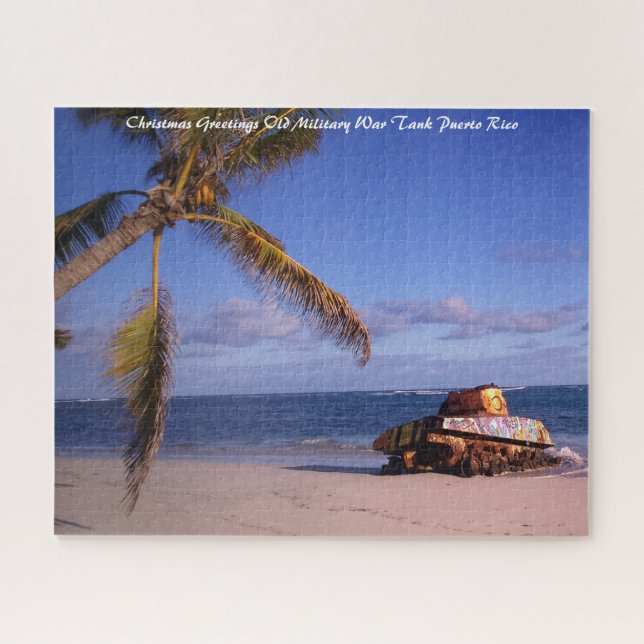 Christmas Greetings Military War Tank Puerto Rico Jigsaw Puzzle (Horizontal)