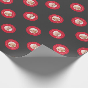 Christmas Greetings Modern Cute Photo Wrapping Paper