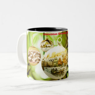 Christmas Greetings Mum Two-Tone Coffee Mug