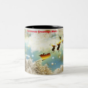 Christmas Greetings Mum Two-Tone Coffee Mug