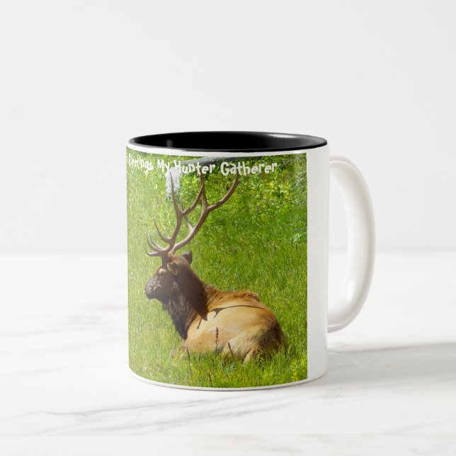 Christmas Greetings My Hunter Gatherer Two-Tone Coffee Mug (Front Right)