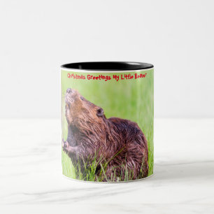 Christmas Greetings My Little Beaver Two-Tone Coffee Mug