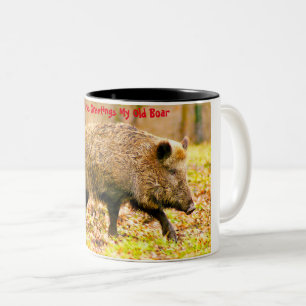 Christmas Greetings My Old Boar Two-Tone Coffee Mug