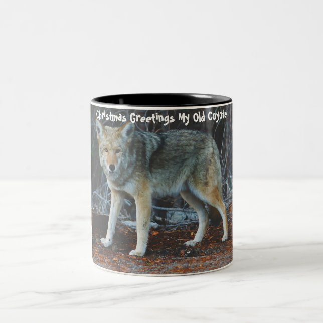 Christmas Greetings  My Old Coyote Two-Tone Coffee Mug (Center)