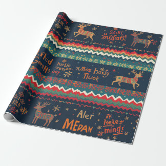 Christmas Greetings pattern Design  Wrapping Paper