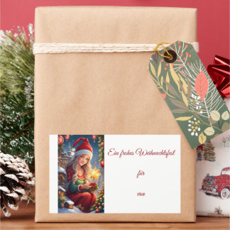 Christmas greetings rectangular sticker