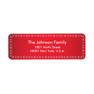 Christmas Greetings Red Return Address Labels