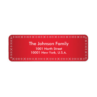 Christmas Greetings Red Return Address Labels