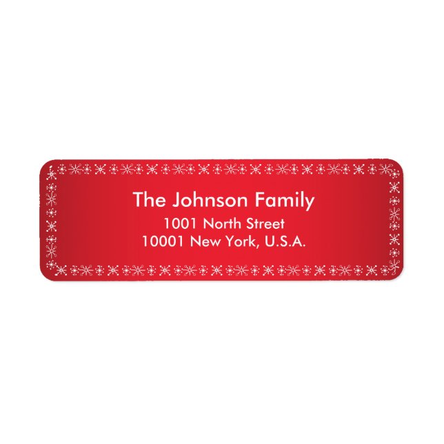 Christmas Greetings Red Return Address Labels (Front)