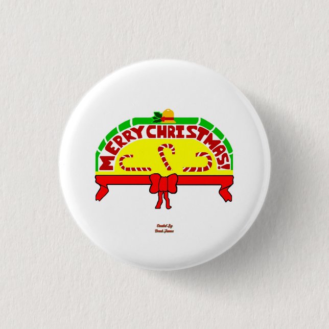 Christmas Greetings Round Button (Front)