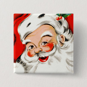 Christmas Greetings Santa 15 Cm Square Badge