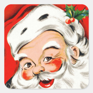 Christmas Greetings Santa Square Sticker