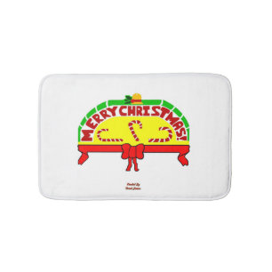 Christmas Greetings Small Bath Mat