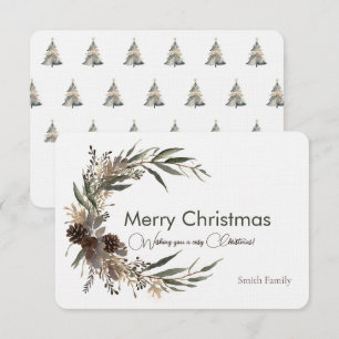 Christmas Greetings  Thank You Card