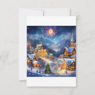 Christmas Greetings Thank You Card