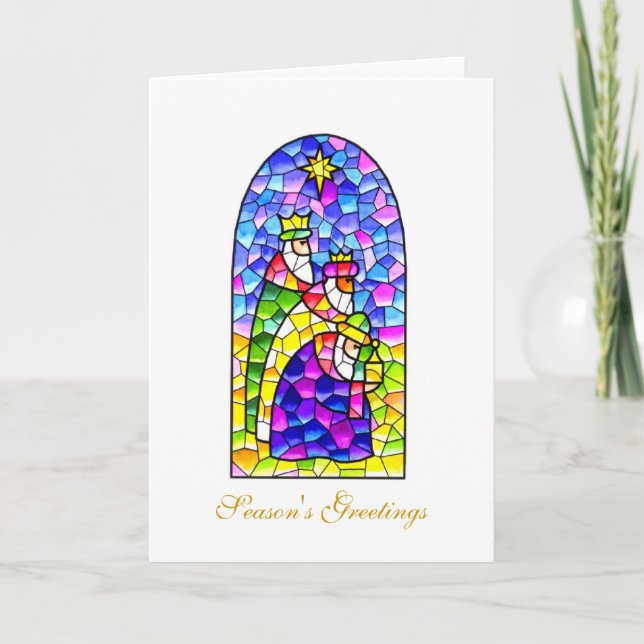 Christmas Greetings Three Kings Holiday Card (Front)