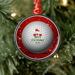Christmas Greetings to Golfer Metal Tree Decoration