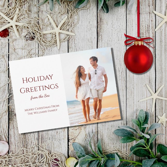 Christmas Greetings Tropical Beach Photo    Holiday Card (Creator Uploaded)