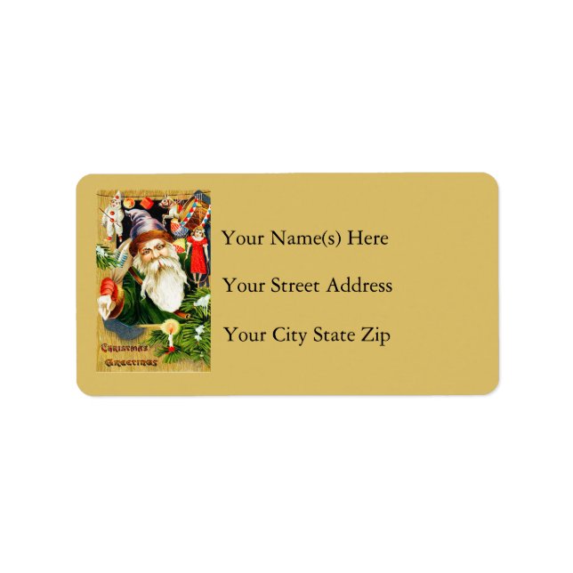 Christmas Greetings Vintage Address Label (Front)