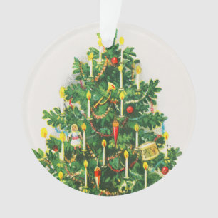 Christmas Greetings, vintage card, Christmas Tree Ornament