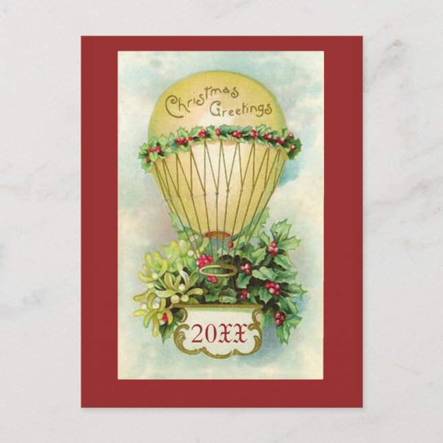 Christmas Greetings with Customisable Date Holiday Postcard (Front)