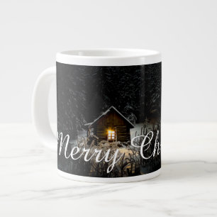 Christmas Greetings with Witch House Large Coffee Mug