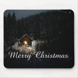 Christmas Greetings with Witch House Mouse Mat