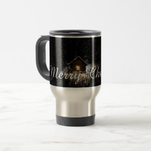 Christmas Greetings with Witch House Travel Mug