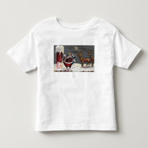 Christmas GreetingSanta and Chimney Toddler T-Shirt