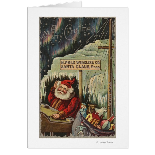 Christmas GreetingSanta at North Pole (Front)