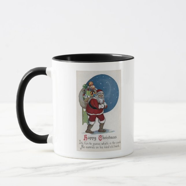 Christmas GreetingSanta Carrying Gifts Mug (Left)