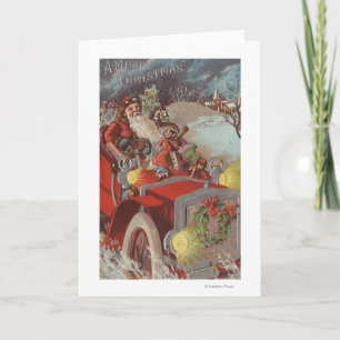 Christmas GreetingSanta in Car Holiday Card