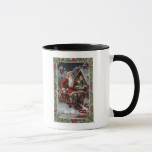 Christmas GreetingSanta on Sleigh Mug