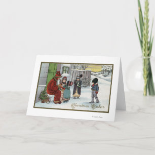 Christmas GreetingSanta Sitting Holiday Card