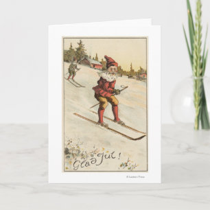 Christmas GreetingSanta Skiing Holiday Card