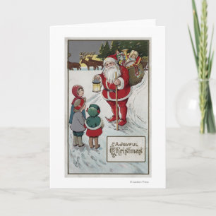 Christmas GreetingSanta Talking to Kids Holiday Card
