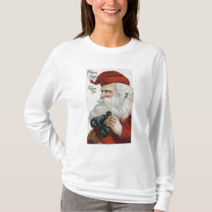 Christmas GreetingSanta with Binoculars T-Shirt
