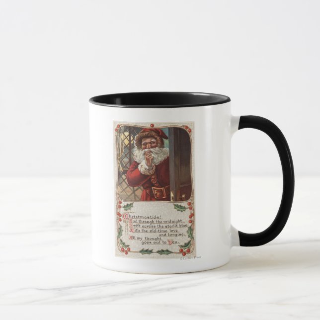 Christmas GreetingSanta with Hand on Beard Mug (Right)