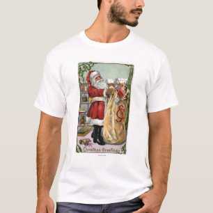 Christmas GreetingSanta with Large Sack T-Shirt
