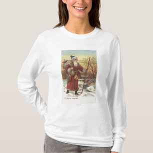 Christmas GreetingSanta with Walking Stick T-Shirt