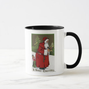 Christmas GreetingSanta with Wood Horse Mug