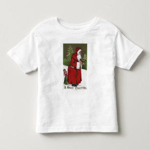 Christmas GreetingSanta with Wood Horse Toddler T-Shirt