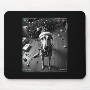 Christmas Greyhound Caught On Camera Mouse Mat