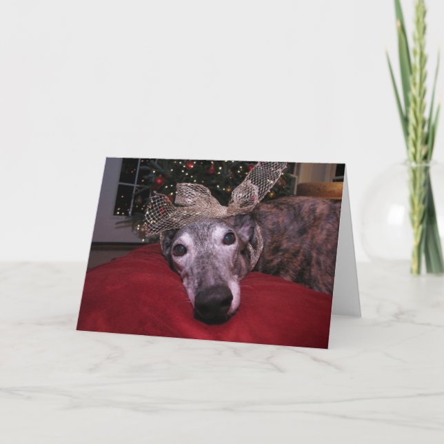 Christmas Greyhound Cheer Holiday Card (Front)