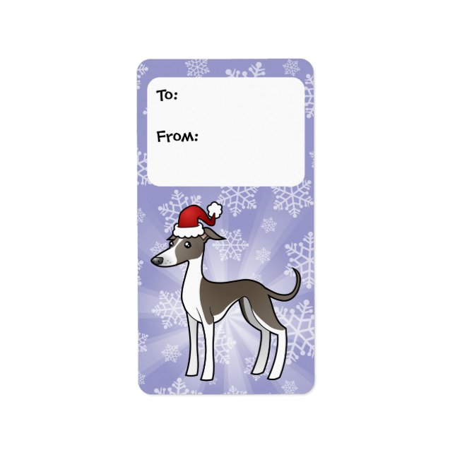 Christmas Greyhound / Whippet / Iggy Gift Tags (Front)