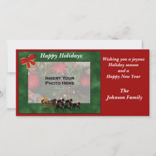 Christmas Greyhounds Sleigh Photo Card