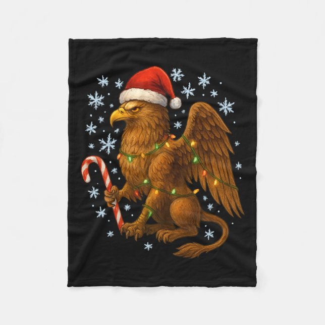 Christmas Griffin Magic Mythical Holiday Srit Long Fleece Blanket (Front)