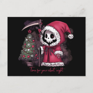 Christmas Grim Reaper Holiday Postcard