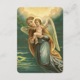 Christmas Guardian Angel And Baby Jesus Invitation