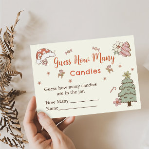 Christmas Guess How Many Game Enclosure Card